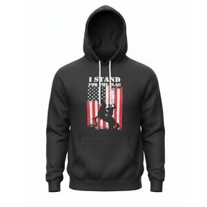 American Legends I Stand For The Flag Hoodie Men's 2XL Black Patriotic Pullover